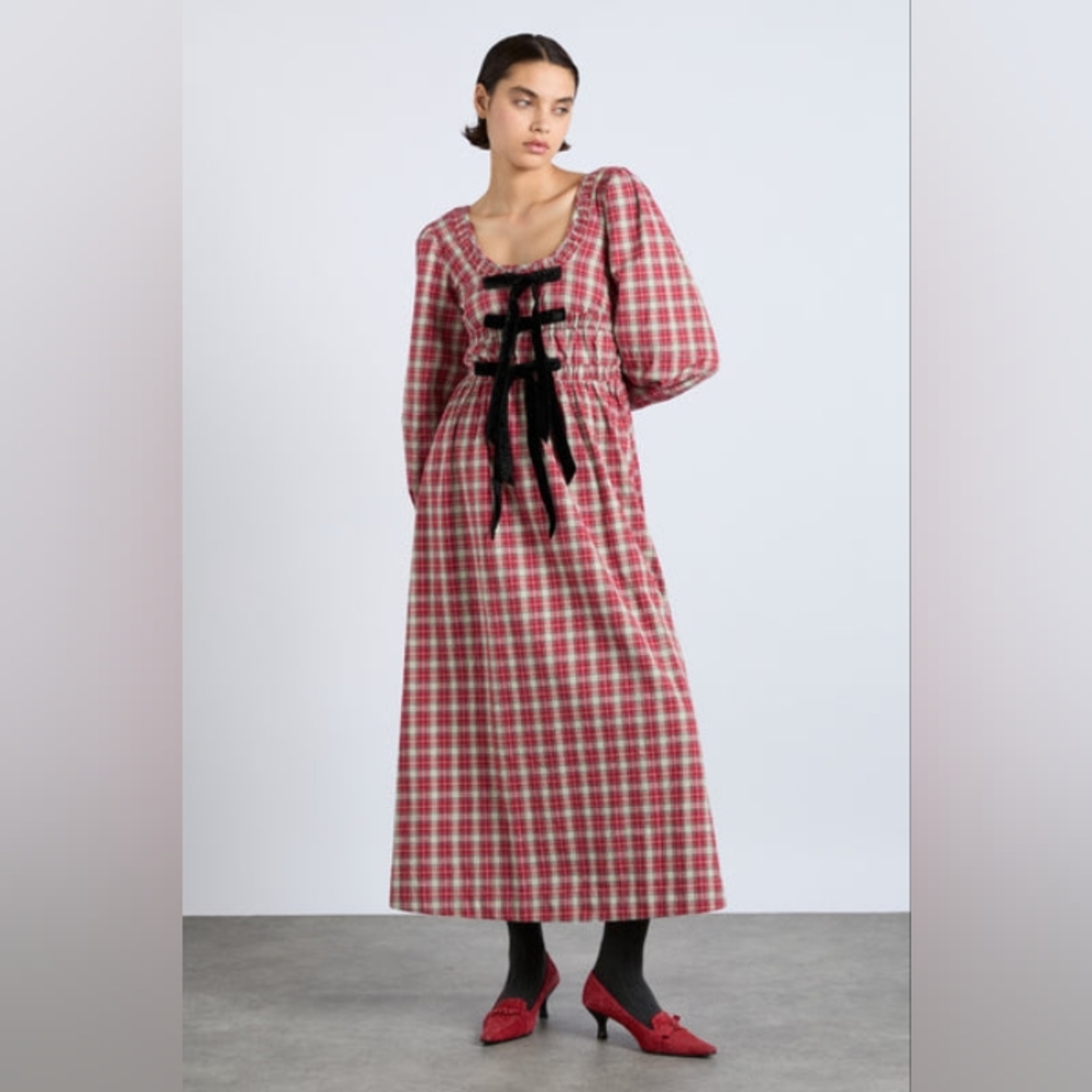 NWT Damson Madder Dakota Dress In Tartan